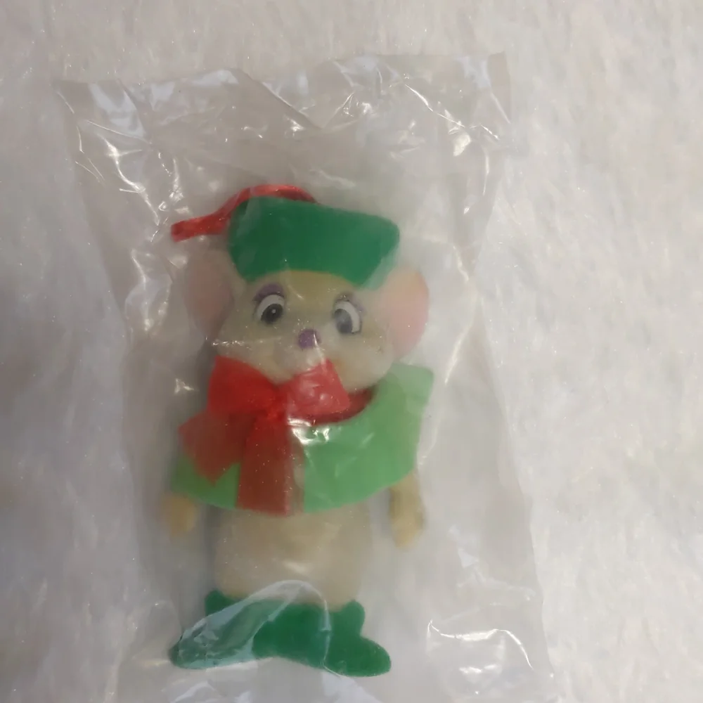 Disney Miss Bianca Mouse Flock Ornament Vintage Rescuers Christmas